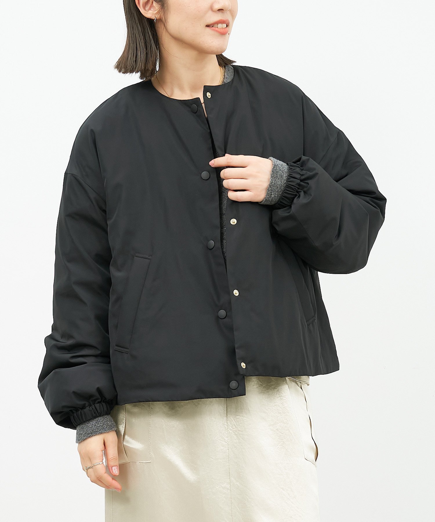 【マイカ ディール/MICA & DEAL】のノーカラーダウンコート 人気、トレンドファッション・服の通販 founy(ファニー) 　ファッション　Fashion　レディースファッション　WOMEN　アウター　Coat Outerwear　コート　Coats　ダウン　Down Coats And Jackets　インナー　Inner　ジャケット　Jacket　ダウン　Down　ハイネック　High Neck　パーカー　Hoodie　 other-1|ID: prp329100004304450 ipo3291000000030046110