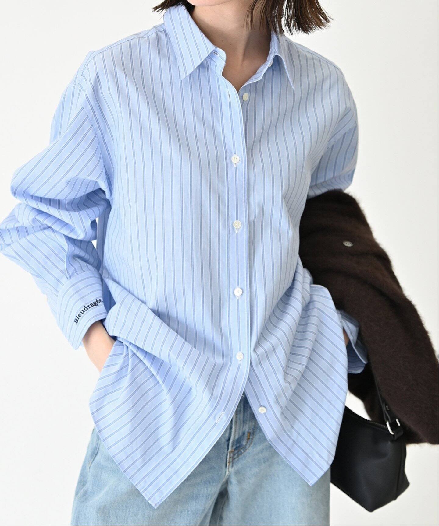 【スローブ イエナ/SLOBE IENA】のHAPPYCOLOR SHIRT インテリア・キッズ・メンズ・レディースファッション・服の通販 founy(ファニー) 　ファッション　Fashion　レディースファッション　WOMEN　トップス・カットソー　Tops/Tshirt　シャツ/ブラウス　Shirts/Blouses　2024年　2024　2024-2025秋冬・A/W　Aw/Autumn/Winter/Fw/Fall/2024-2025　イエロー　Yellow　カフス　Cuffs　ジャケット　Jacket　スウェット　Sweat　ストライプ　Stripe　レギュラー　Regular　定番　Standard　サックスブルー|ID: prp329100004304680 ipo3291000000029880633