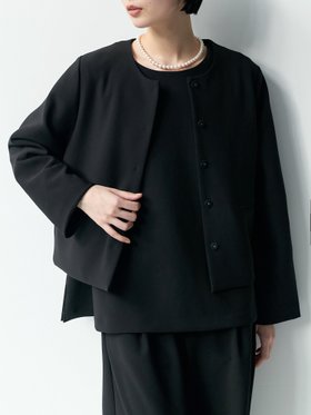 【ブラウンアンドストリート/Brown&Street】の【Refine】ノーカラージャケット 人気、トレンドファッション・服の通販 founy(ファニー) ファッション Fashion レディースファッション WOMEN アウター Coat Outerwear ジャケット Jackets ノーカラージャケット No Collar Leather Jackets シンプル Simple ジャケット Jacket ジョーゼット Georgette ダウン Down デニム Denim フォルム Form フォーマル Formal ボトム Bottom リラックス Relax エレガント 上品 Elegant |ID:prp329100004305337