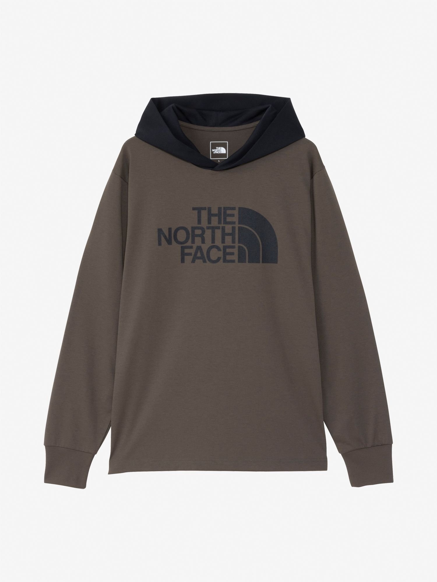 【ザ ノース フェイス/THE NORTH FACE / MEN】のロングスリーブビッグロゴフーティ(メンズ) インテリア・キッズ・メンズ・レディースファッション・服の通販 founy(ファニー) 　ファッション　Fashion　メンズファッション　MEN　カットソー　Cut And Sew　ビッグ　Big　フロント　Front　プリント　Print　メンズ　Mens　抗菌　Antibacterial　ニュートープ×ブラック|ID: prp329100004305753 ipo3291000000029855705