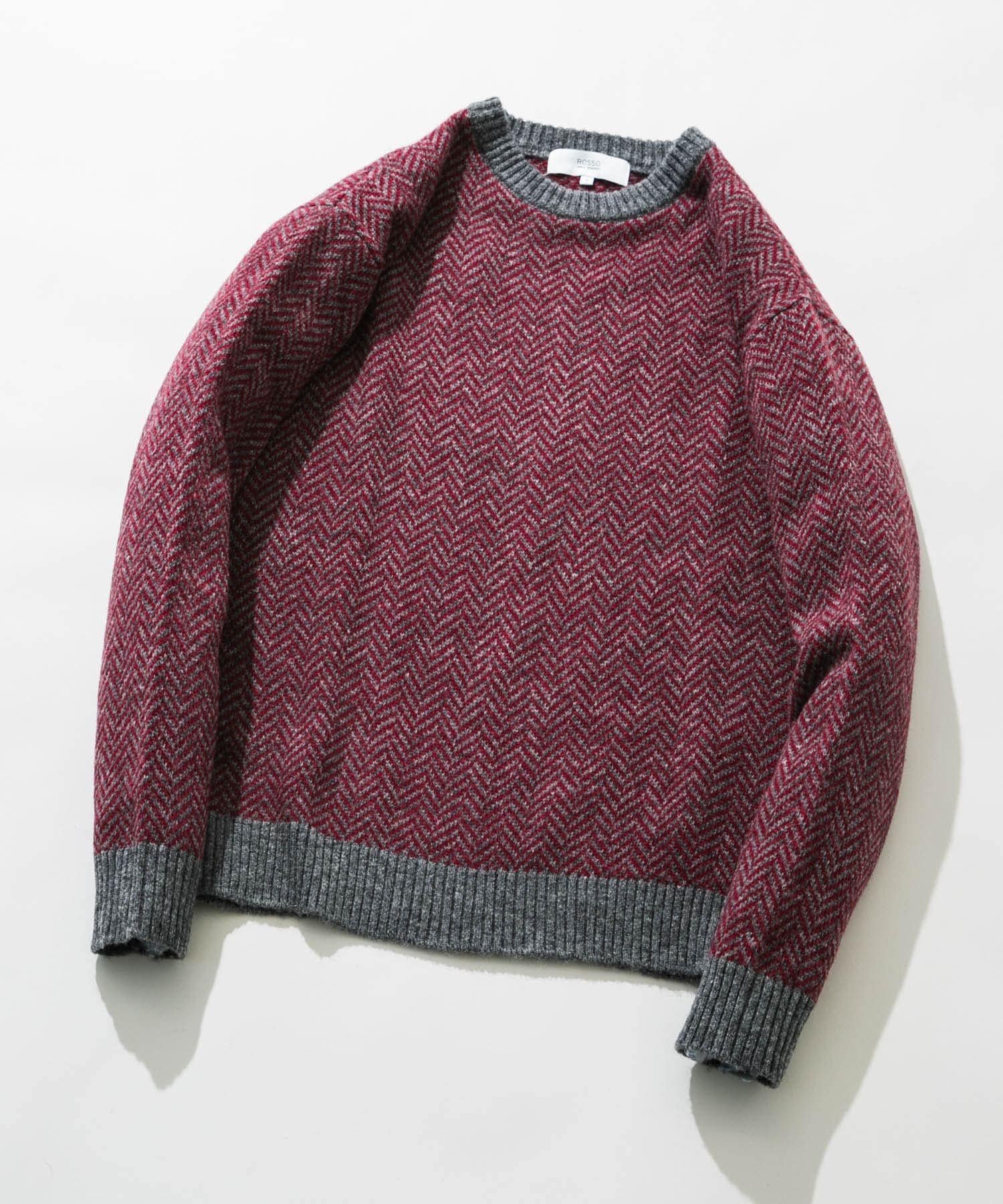 【アーバンリサーチ ロッソ/URBAN RESEARCH ROSSO / MEN】の『XLサイズあり』ヘリンボーン柄クルーネックニット インテリア・キッズ・メンズ・レディースファッション・服の通販 founy(ファニー) 　ファッション　Fashion　メンズファッション　MEN　インナー　Inner　カットソー　Cut And Sew　クラシカル　Classical　今季　This Season　スラックス　Slacks　デニム　Denim　バランス　Balance　ヘリンボーン　Herringbone　ベーシック　Basic　A/W・秋冬　Aw・Autumn/Winter・Fw・Fall-Winter　冬　Winter　2024年　2024　2024-2025秋冬・A/W　Aw/Autumn/Winter/Fw/Fall/2024-2025　GRAY|ID: prp329100004305844 ipo3291000000030086975