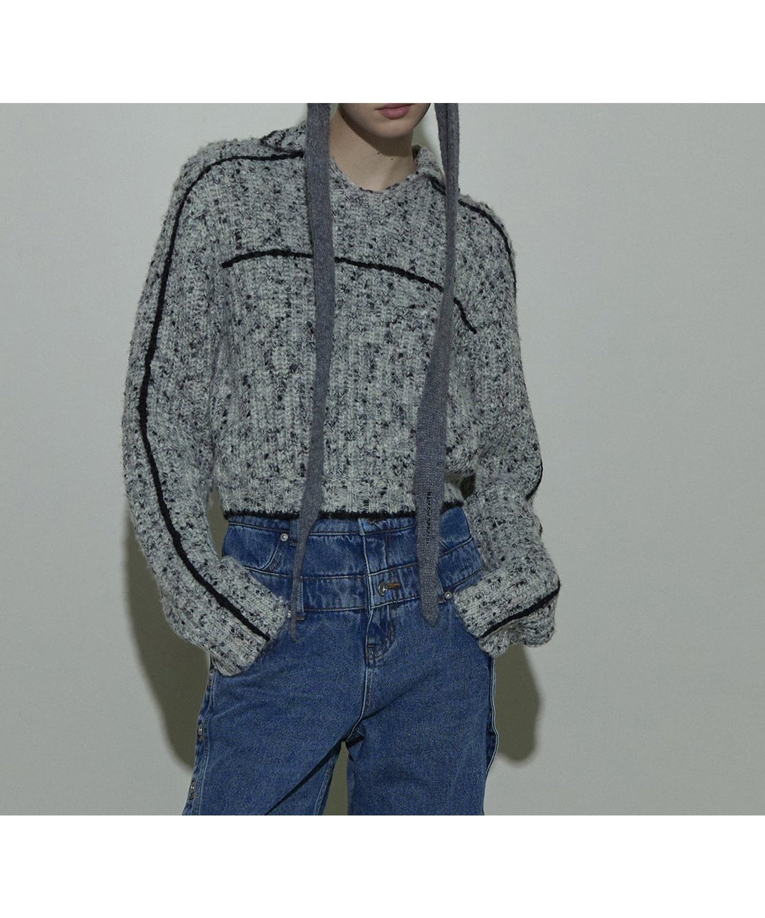 【メゾンスペシャル/MAISON SPECIAL】のNep Yarn Linking Knit Tops インテリア・キッズ・メンズ・レディースファッション・服の通販 founy(ファニー) 　ファッション　Fashion　レディースファッション　WOMEN　トップス・カットソー　Tops/Tshirt　ニット　Knit Tops　おすすめ　Recommend　コンパクト　Compact　ショート　Short　シンプル　Simple　ネップ　Nep Yarn　ハイネック　High Neck　パターン　Pattern　今季　This Season　O.WHT|ID: prp329100004306146 ipo3291000000029858545