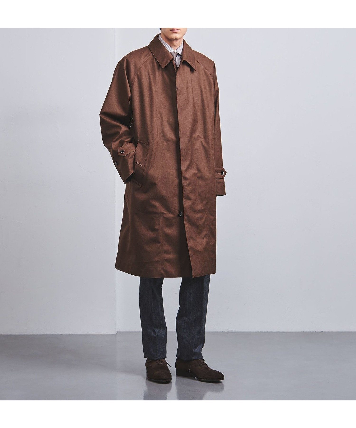 【ユナイテッドアローズ/UNITED ARROWS / MEN】の【別注】 MACKINTOSH TECH BELFORD/ステンカラーコート インテリア・キッズ・メンズ・レディースファッション・服の通販 founy(ファニー) 　ファッション　Fashion　メンズファッション　MEN　ジャケット　Jacket　スーツ　Suit　別注　Special Order　ロング　Long　MD.BROWN|ID: prp329100004306530 ipo3291000000029861722