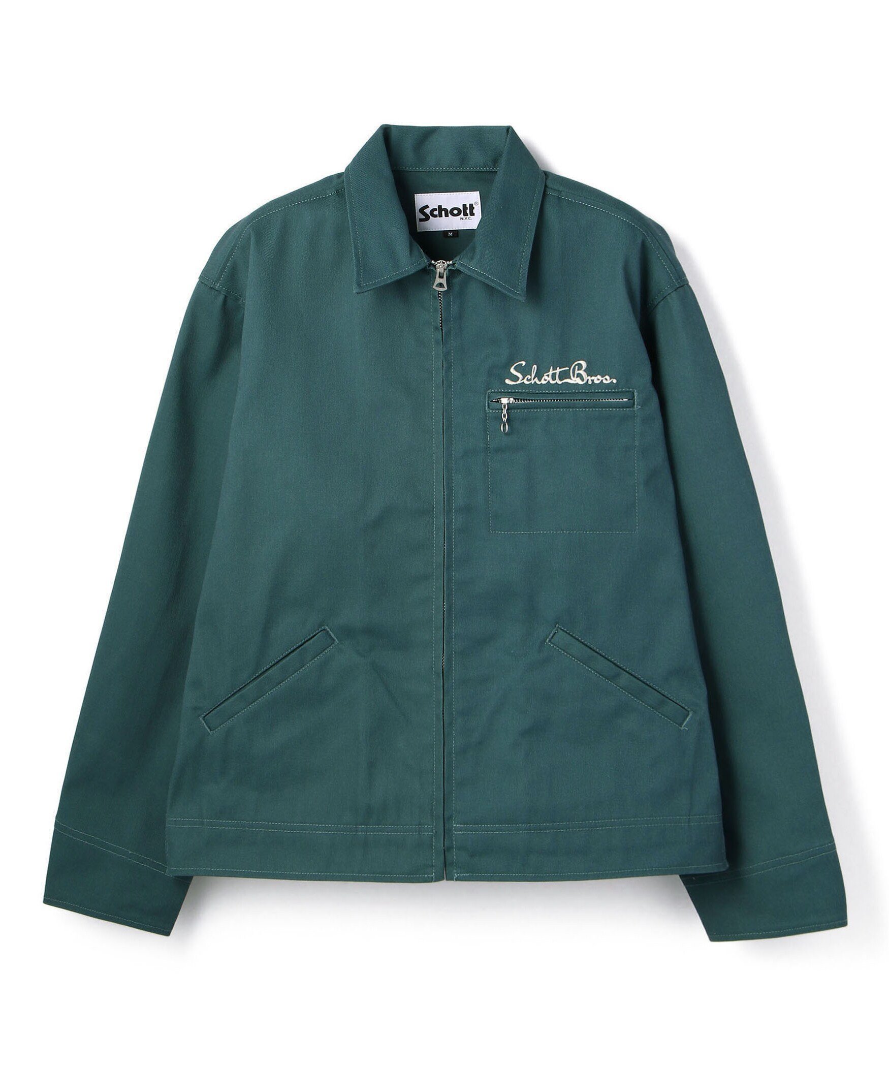 【ショット/Schott / MEN】のTC WORK JACKET/ワークジャケット インテリア・キッズ・メンズ・レディースファッション・服の通販 founy(ファニー) 　ファッション　Fashion　メンズファッション　MEN　ショルダー　Shoulder　ジャケット　Jacket　スタッズ　Studs　ドロップ　Drop　定番　Standard　ニューヨーク　New York　フロント　Front　ボックス　Box　ライダース　Riders　ライダースジャケット　Riders Jacket　ルーズ　Loose　ワーク　Work　グリーン|ID: prp329100004307821 ipo3291000000030110738