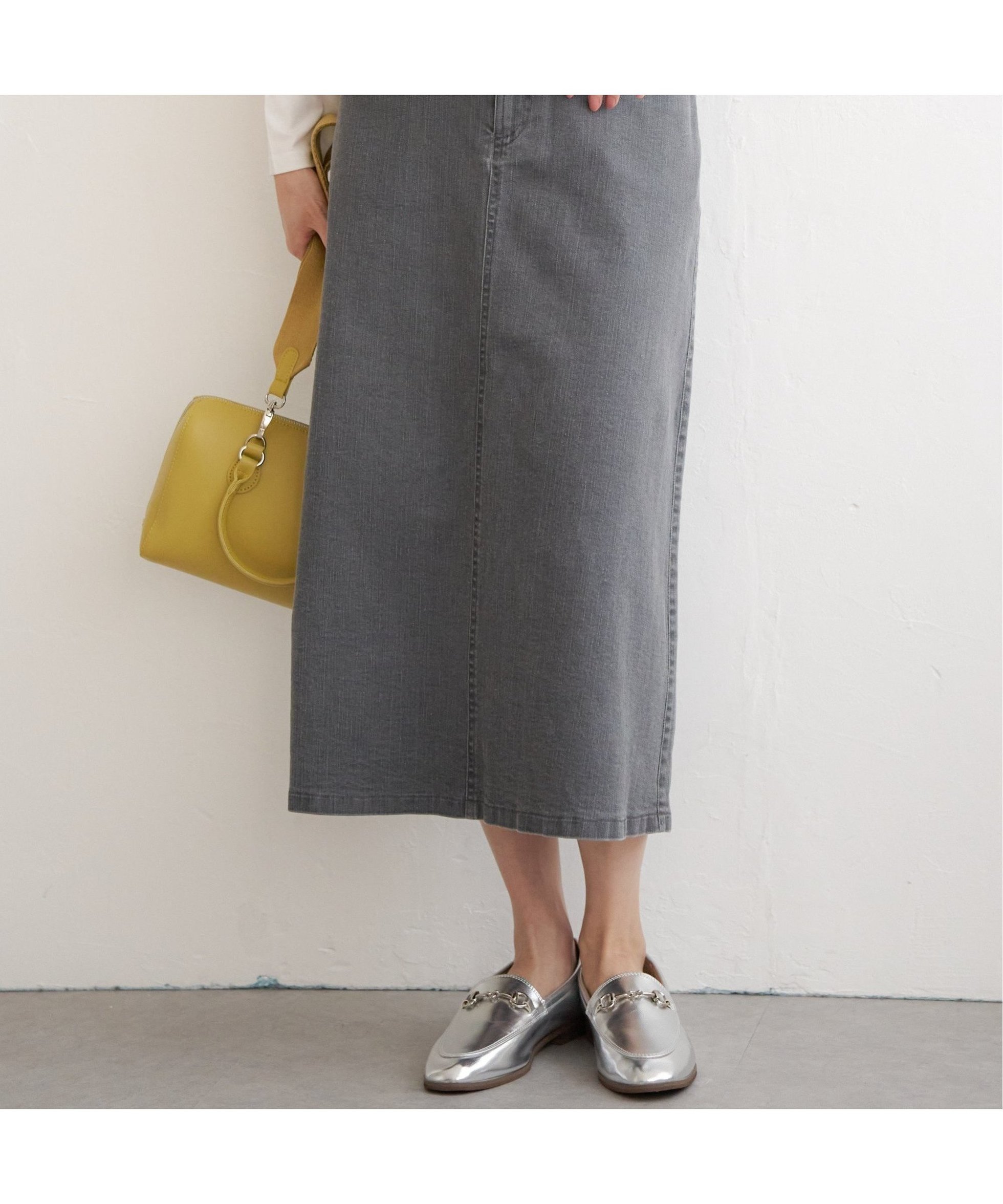 【イッカ/ikka】のデニムロングスカート インテリア・キッズ・メンズ・レディースファッション・服の通販 founy(ファニー) 　ファッション　Fashion　レディースファッション　WOMEN　スカート　Skirt　ロングスカート　Long Skirt　ストレッチ　Stretch　スリット　Slit　デニム　Denim　ベーシック　Basic　ポケット　Pocket　ブラック|ID: prp329100004309008 ipo3291000000032051781