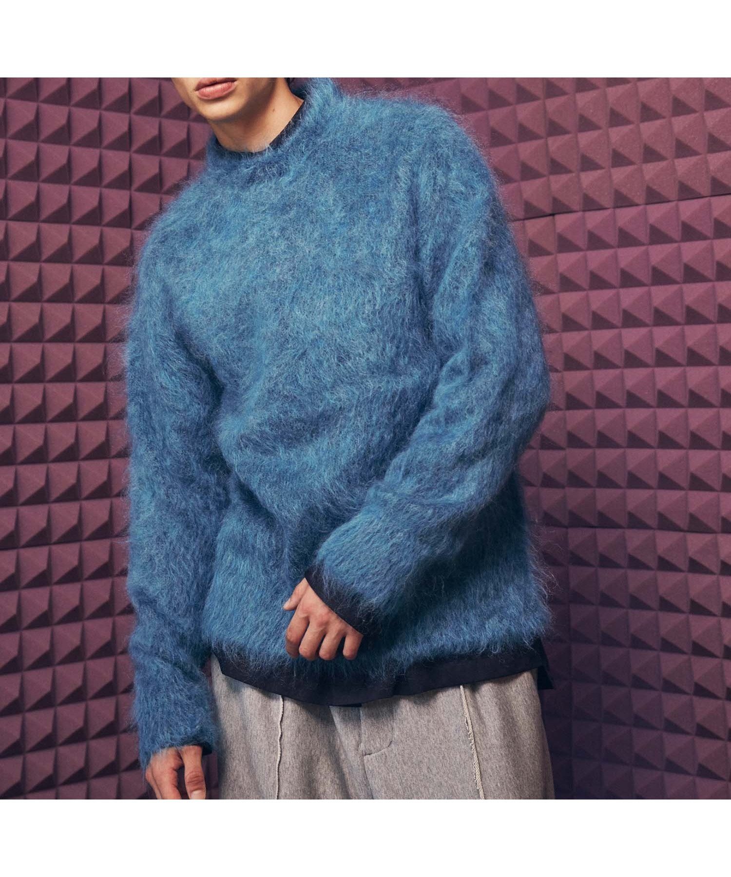 【メゾンスペシャル/MAISON SPECIAL】のIGEA Super Brushed Kid-Mohair Prime-Over Crew Neck Knit Pullover インテリア・キッズ・メンズ・レディースファッション・服の通販 founy(ファニー) 　ファッション　Fashion　レディースファッション　WOMEN　トップス・カットソー　Tops/Tshirt　ニット　Knit Tops　プルオーバー　Pullover　イタリア　Italy　インナー　Inner　軽量　Lightweight　ショルダー　Shoulder　シンプル　Simple　ドロップ　Drop　フィット　Fit　モヘヤ　Mohair　BLU|ID: prp329100004309212 ipo3291000000029881545