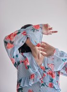 【コエル/COEL】のローズプリントティアードワンピース 人気、トレンドファッション・服の通販 founy(ファニー) ファッション Fashion レディースファッション WOMEN ワンピース Dress thumbnail サックス|ID: prp329100004309222 ipo3291000000029881641