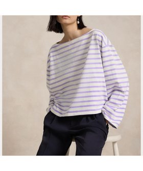 【ラルフローレン/RALPH LAUREN】のストライプド ボートネック マリナー Tシャツ 人気、トレンドファッション・服の通販 founy(ファニー) ファッション Fashion レディースファッション WOMEN トップス・カットソー Tops/Tshirt シャツ/ブラウス Shirts/Blouses ロング / Tシャツ T-Shirts ショルダー Shoulder ジャージー Jersey ストライプ Stripe ストレート Straight スリット Slit ドロップ Drop フィット Fit ブレスレット Bracelet モチーフ Motif リラックス Relax |ID:prp329100004309459