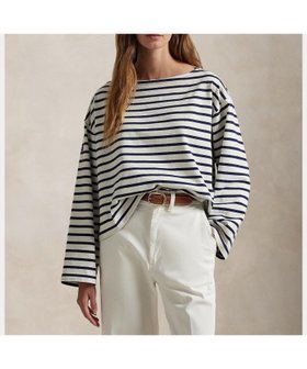 【ラルフローレン/RALPH LAUREN】のストライプド ボートネック マリナー Tシャツ 人気、トレンドファッション・服の通販 founy(ファニー) ファッション Fashion レディースファッション WOMEN トップス・カットソー Tops/Tshirt シャツ/ブラウス Shirts/Blouses ロング / Tシャツ T-Shirts ショルダー Shoulder ジャージー Jersey ストライプ Stripe ストレート Straight スリット Slit ドロップ Drop フィット Fit ブレスレット Bracelet モチーフ Motif リラックス Relax |ID:prp329100004309461