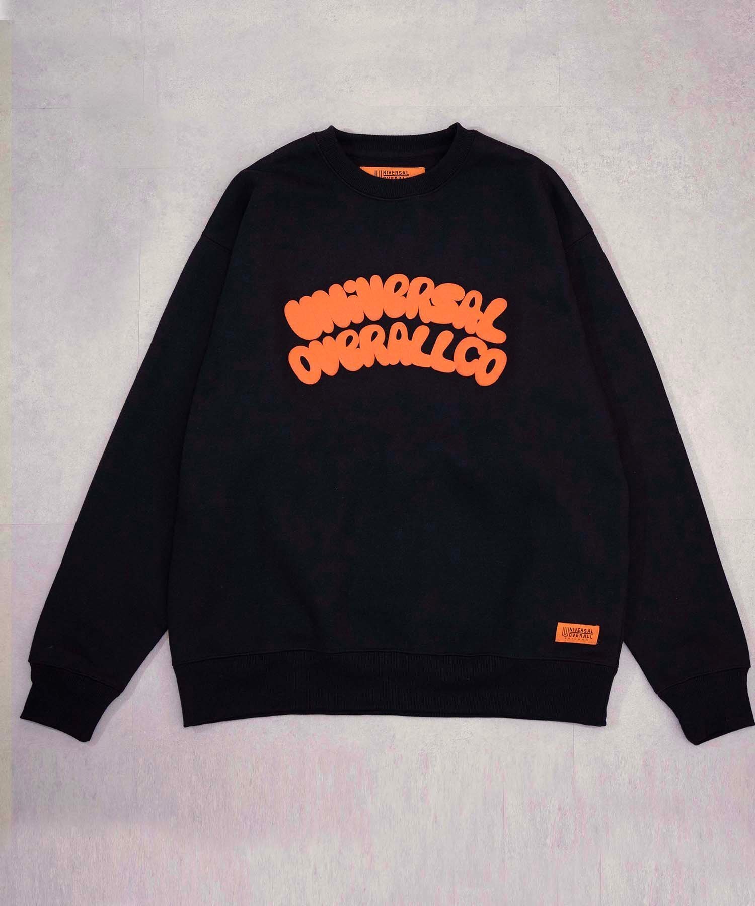 【ユニバーサル オーバーオール/UNIVERSAL OVERALL】のSWEAT SHIRT FORM PR インテリア・キッズ・メンズ・レディースファッション・服の通販 founy(ファニー) 　ファッション　Fashion　レディースファッション　WOMEN　トップス・カットソー　Tops/Tshirt　シャツ/ブラウス　Shirts/Blouses　パーカ　Sweats　ロング / Tシャツ　T-Shirts　スウェット　Sweat　プリント　Print　ワーク　Work　定番　Standard　BLACK|ID: prp329100004310526 ipo3291000000029889615