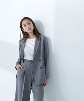 【ナチュラル ビューティー ベーシック/NATURAL BEAUTY BASIC】のクラッシー SETUP ダブルブレストジャケット 人気、トレンドファッション・服の通販 founy(ファニー) ファッション Fashion レディースファッション WOMEN アウター Coat Outerwear ジャケット Jackets ストレート Straight メランジ Melange 夏 Summer |ID:prp329100004310816