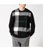 【クロコダイル/CROCODILE / MEN】のCROCODILE/カシミヤブレンド チェック柄 セーター【手洗いOK】 ブラック|ID: prp329100004310858 ipo3291000000030283335