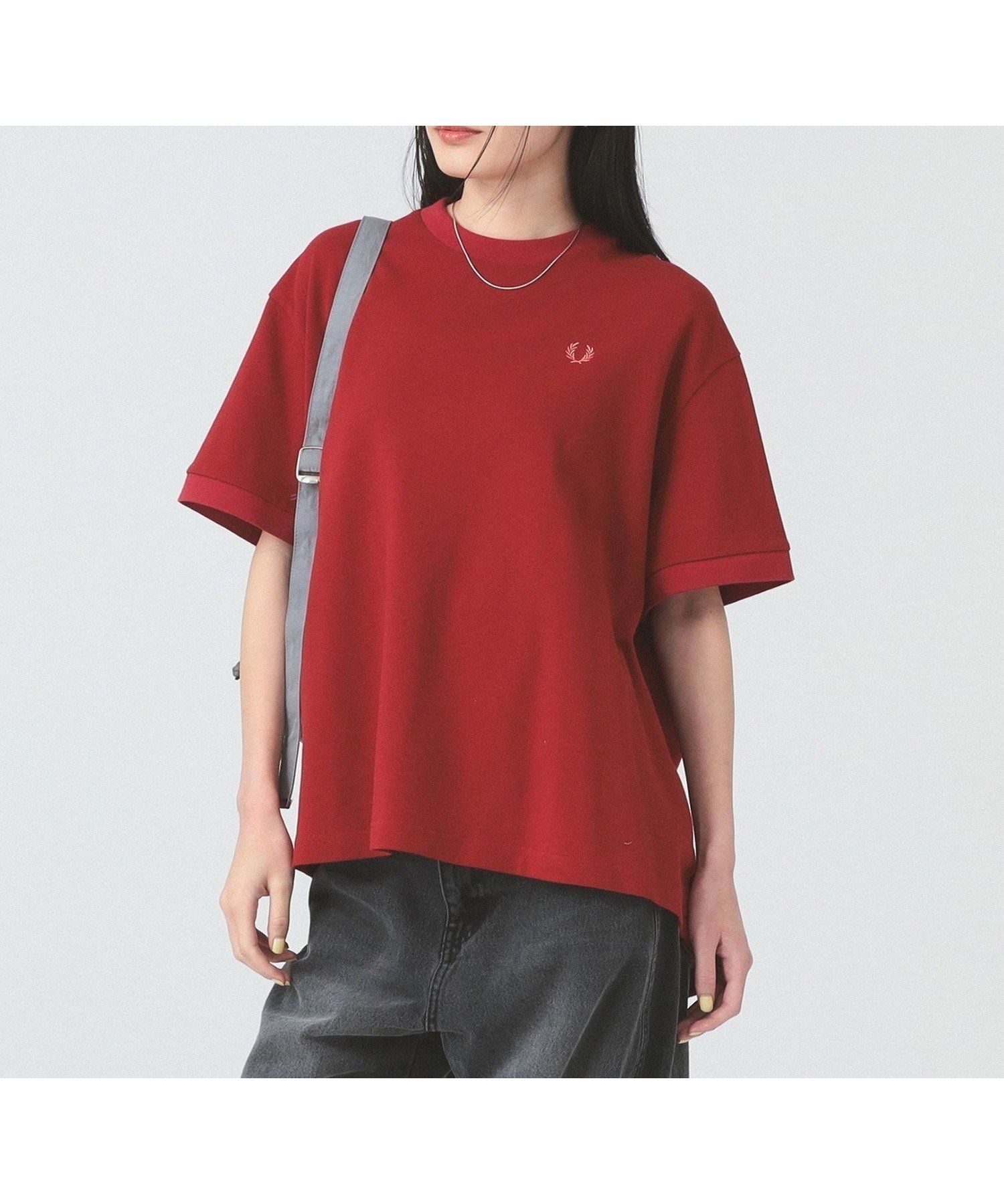 【ビームス ウイメン/BEAMS】の【4/11 9 59までポイント10倍】【別注】FRED PERRY / Reluxed Pique T-shirt インテリア・キッズ・メンズ・レディースファッション・服の通販 founy(ファニー) 　ファッション　Fashion　レディースファッション　WOMEN　トップス・カットソー　Tops/Tshirt　シャツ/ブラウス　Shirts/Blouses　ロング / Tシャツ　T-Shirts　鹿の子　Pique　ビッグ　Big　フレア　Flare　別注　Special Order　おすすめ　Recommend　BURNT_RED|ID: prp329100004311123 ipo3291000000031207229