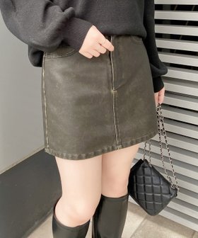 【イング/INGNI】 INGNI/ヴィンテージライクフェイクレザーミニSK人気、トレンドファッション・服の通販 founy(ファニー) ファッション Fashion レディースファッション WOMEN スカート Skirt |ID:prp329100004311560