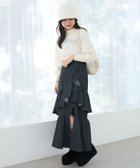 【マジェスティック レゴン/MAJESTIC LEGON】のフリルデザインスリットスカート 人気、トレンドファッション・服の通販 founy(ファニー) ファッション Fashion レディースファッション WOMEN スカート Skirt スリット Slit タイツ Tights ダウン Down ティアードスカート Tiered Skirt フリル Frills ロング Long 再入荷 Restock/Back In Stock/Re Arrival thumbnail ブラック|ID: prp329100004311584 ipo3291000000029895095