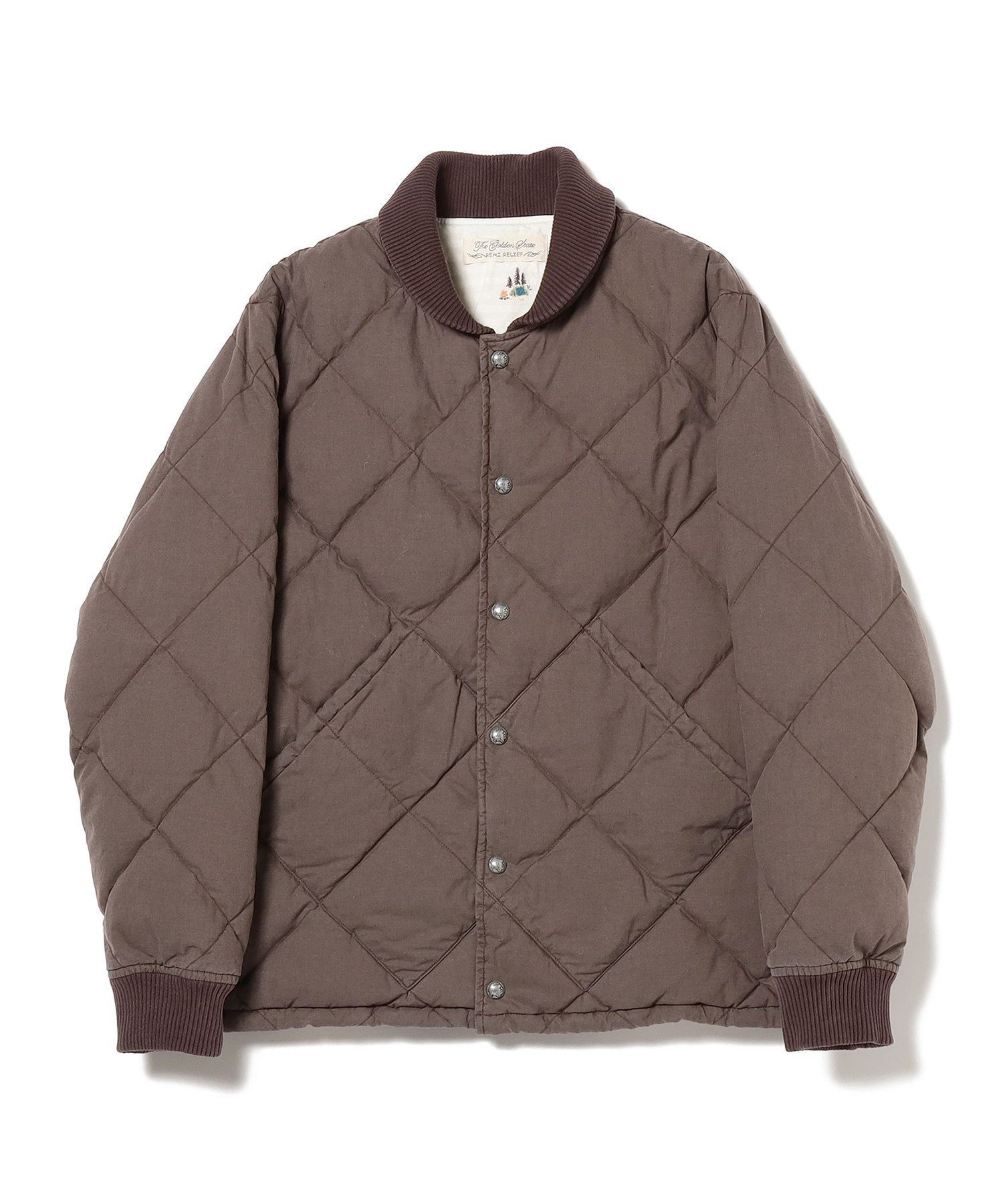 【ビームス/BEAMS / MEN】のREMI RELIEF * BEAMS PLUS / 別注 Quilt Down Jacket インテリア・キッズ・メンズ・レディースファッション・服の通販 founy(ファニー) 　ファッション　Fashion　メンズファッション　MEN　アウトドア　Outdoor　キルト　Quilt　クラシック　Classic　ジャカード　Jacquard　ジャケット　Jacket　ダウン　Down　バランス　Balance　パターン　Pattern　フェザー　Feather　フロント　Front　別注　Special Order　BROWN|ID: prp329100004312334 ipo3291000000029902073