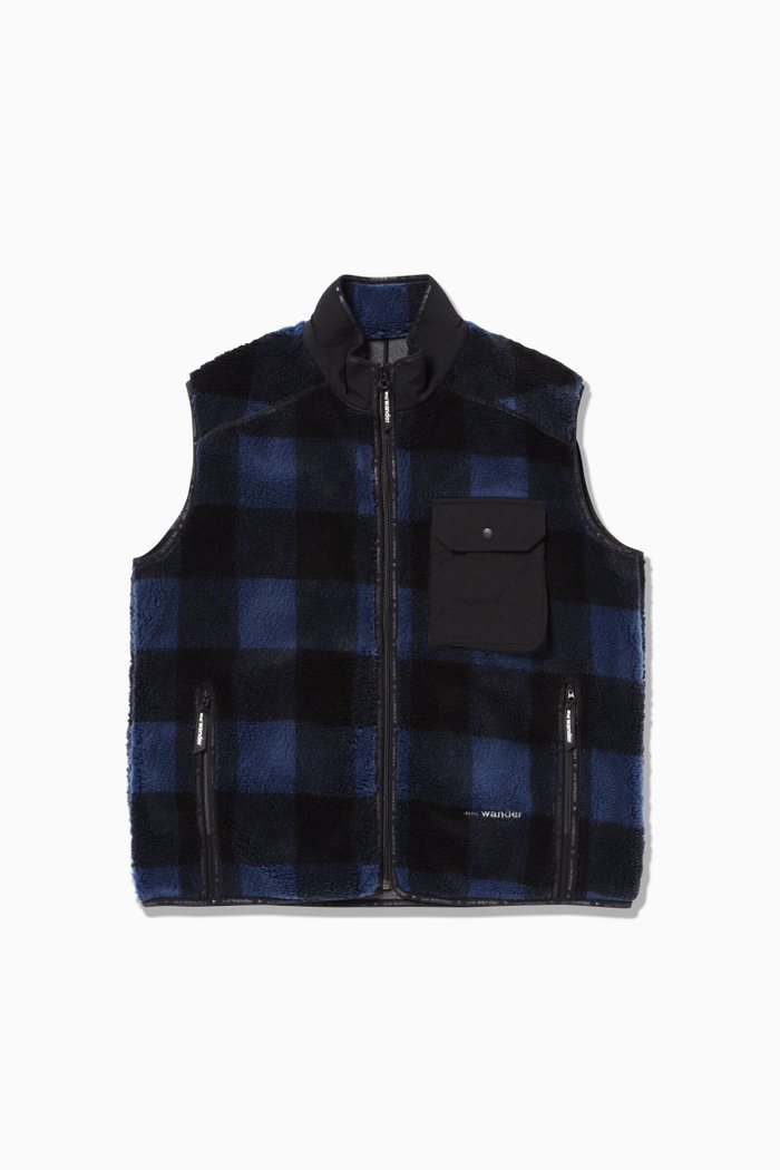 【アンドワンダー/and wander】のcheck boa vest インテリア・キッズ・メンズ・レディースファッション・服の通販 founy(ファニー) https://founy.com/ ファッション Fashion レディースファッション WOMEN アウター Coat Outerwear トップス・カットソー Tops/Tshirt ベスト/ジレ Gilets/Vests クラシック Classic ボンディング Bonding ポケット Pocket |ID: prp329100004312877 ipo3291000000029907702