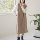 【メゾンドラティール/maison de LATIR】のキーネックベストロング丈ワンピース 人気、トレンドファッション・服の通販 founy(ファニー) ファッション Fashion レディースファッション WOMEN アウター Coat Outerwear シンプル Simple thumbnail ベージュ|ID: prp329100004313000 ipo3291000000029908643