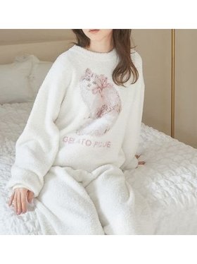 【ジェラート ピケ/gelato pique】 ベビモコCATジャガードプルオーバー人気、トレンドファッション・服の通販 founy(ファニー) ファッション Fashion レディースファッション WOMEN トップス・カットソー Tops/Tshirt プルオーバー Pullover おすすめ Recommend ショート Short フェミニン Feminine プリント Print ボトム Bottom リボン Ribbon リラックス Relax ロング Long ワンポイント One Point 猫 Cat |ID:prp329100004313521