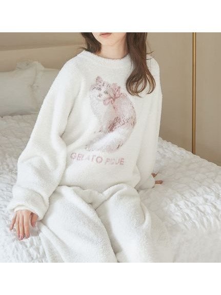 【ジェラート ピケ/gelato pique】のベビモコCATジャガードプルオーバー 人気、トレンドファッション・服の通販 founy(ファニー) 　ファッション　Fashion　レディースファッション　WOMEN　トップス・カットソー　Tops/Tshirt　プルオーバー　Pullover　おすすめ　Recommend　ショート　Short　フェミニン　Feminine　プリント　Print　ボトム　Bottom　リボン　Ribbon　リラックス　Relax　ロング　Long　ワンポイント　One Point　猫　Cat　 other-1|ID: prp329100004313521 ipo3291000000029911876