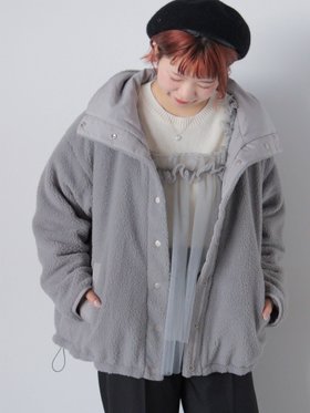 【エヘカソポ/ehka sopo】のリバーシブルボアジャケット 人気、トレンドファッション・服の通販 founy(ファニー) ファッション Fashion レディースファッション WOMEN アウター Coat Outerwear ジャケット Jackets シンプル Simple ジャケット Jacket スタンド Stand ドローコード Draw Cord |ID:prp329100004314075