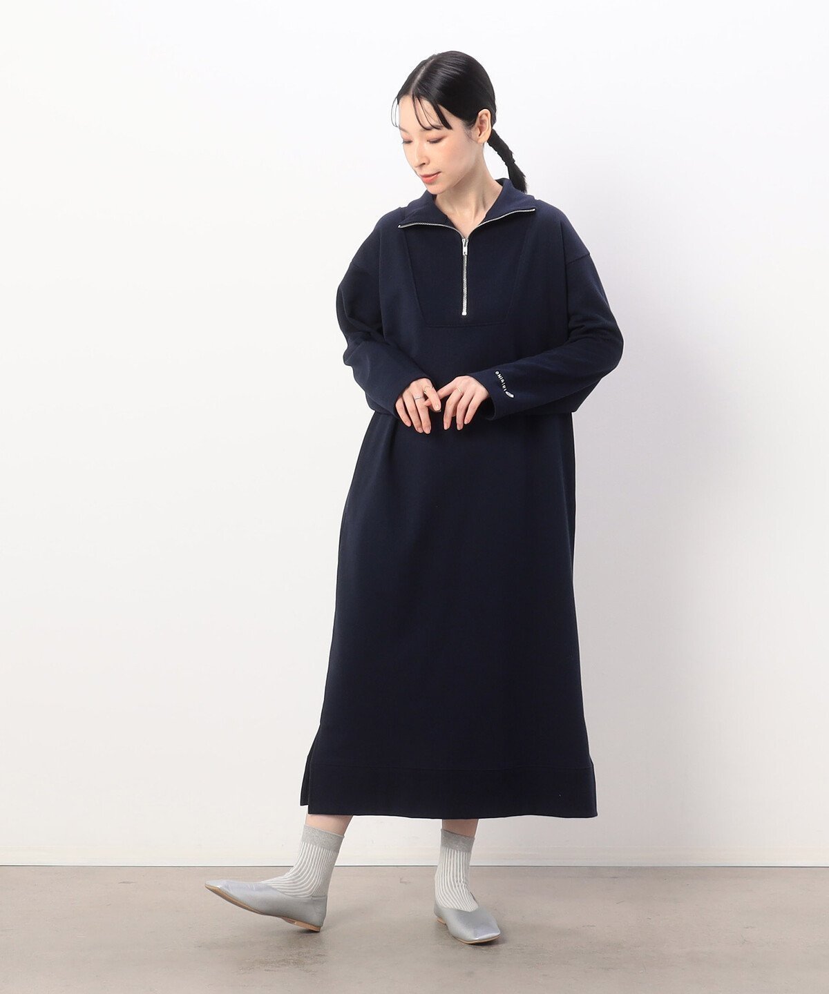 【コムサイズム/COMME CA ISM】のスウェット ハーフジップ ワンピース 人気、トレンドファッション・服の通販 founy(ファニー) 　ファッション　Fashion　レディースファッション　WOMEN　ワンピース　Dress　おすすめ　Recommend　インナー　Inner　スウェット　Sweat　トレンド　Trend　ハイネック　High Neck　ポケット　Pocket　ループ　Loop　ワンポイント　One Point　春　Spring　 other-1|ID: prp329100004314184 ipo3291000000029917101