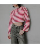 【アーバンリサーチ/URBAN RESEARCH】の『別注』Le minor*UR Border cropped T-shirts Bla/rouge|ID: prp329100004314508 ipo3291000000029920186