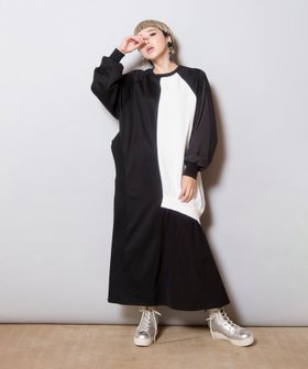 【オズモーシス/OSMOSIS】の配色切替フレアーワンピース 人気、トレンドファッション・服の通販 founy(ファニー) ファッション Fashion レディースファッション WOMEN ワンピース Dress エレガント 上品 Elegant 切替 Switching A/W・秋冬 Aw・Autumn/Winter・Fw・Fall-Winter |ID:prp329100004314823