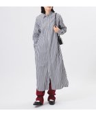 【ビームス ウイメン/BEAMS】の【期間限定+10%ポイントバック】ストライプ ボタンダウン ロングスリーブ シャツワンピース24AW BLACK|ID: prp329100004314846 ipo3291000000029924799