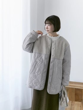 【サマンサモスモス/Samansa Mos2】のボアキルトコンビリバーシブルコート 人気、トレンドファッション・服の通販 founy(ファニー) ファッション Fashion レディースファッション WOMEN アウター Coat Outerwear コート Coats キルト Quilt シンプル Simple スリット Slit バランス Balance リバーシブル Reversible ロング Long |ID:prp329100004315025