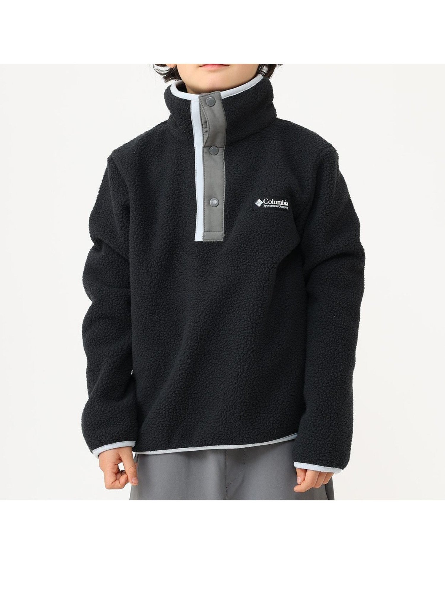 【コロンビア/Columbia / KIDS】の【KIDS】ヘルべチアハーフスナップフリース インテリア・キッズ・メンズ・レディースファッション・服の通販 founy(ファニー) 　ファッション　Fashion　キッズファッション　KIDS　アウトドア　Outdoor　クラシカル　Classical　ロング　Long　切替　Switching　旅行　Travel　秋　Autumn/Fall　ブラック[002001]|ID: prp329100004318171 ipo3291000000030032082