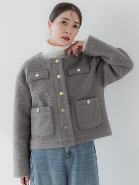 【コカ/COCA】 ボア金ボタンジャケット人気、トレンドファッション・服の通販 founy(ファニー) ファッション Fashion レディースファッション WOMEN アウター Coat Outerwear ジャケット Jackets ジャケット Jacket ポケット Pocket |ID:prp329100004318216