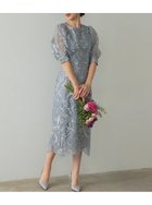 【プレフェリール/PREFERIR】の刺繍レースバックリボン結婚式パーティードレス グレー|ID: prp329100004321112 ipo3291000000030486161