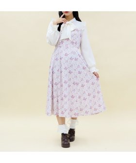 【アクシーズファム/axes femme】のリボンブーケボウタイワンピース 人気、トレンドファッション・服の通販 founy(ファニー) ファッション Fashion レディースファッション WOMEN ワンピース Dress おすすめ Recommend ガーリー Girly ビスチェ Bustier プリント Print リボン Ribbon 切替 Switching 春 Spring |ID:prp329100004321443