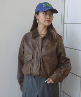 【ジョイントワークス/JOINT WORKS】のフェイクレザーブルゾン 人気、トレンドファッション・服の通販 founy(ファニー) ファッション Fashion レディースファッション WOMEN アウター Coat Outerwear ブルゾン Blouson/Jackets 2024年 2024 2024-2025秋冬・A/W Aw/Autumn/Winter/Fw/Fall/2024-2025 ボトム Bottom リアル Real ヴィンテージ Vintage |ID:prp329100004322562