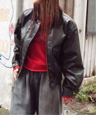 【ジョイントワークス/JOINT WORKS】のフェイクレザーブルゾン 人気、トレンドファッション・服の通販 founy(ファニー) ファッション Fashion レディースファッション WOMEN アウター Coat Outerwear ブルゾン Blouson/Jackets 2024年 2024 2024-2025秋冬・A/W Aw/Autumn/Winter/Fw/Fall/2024-2025 ボトム Bottom リアル Real ヴィンテージ Vintage thumbnail ブラック|ID: prp329100004322562 ipo3291000000030117408