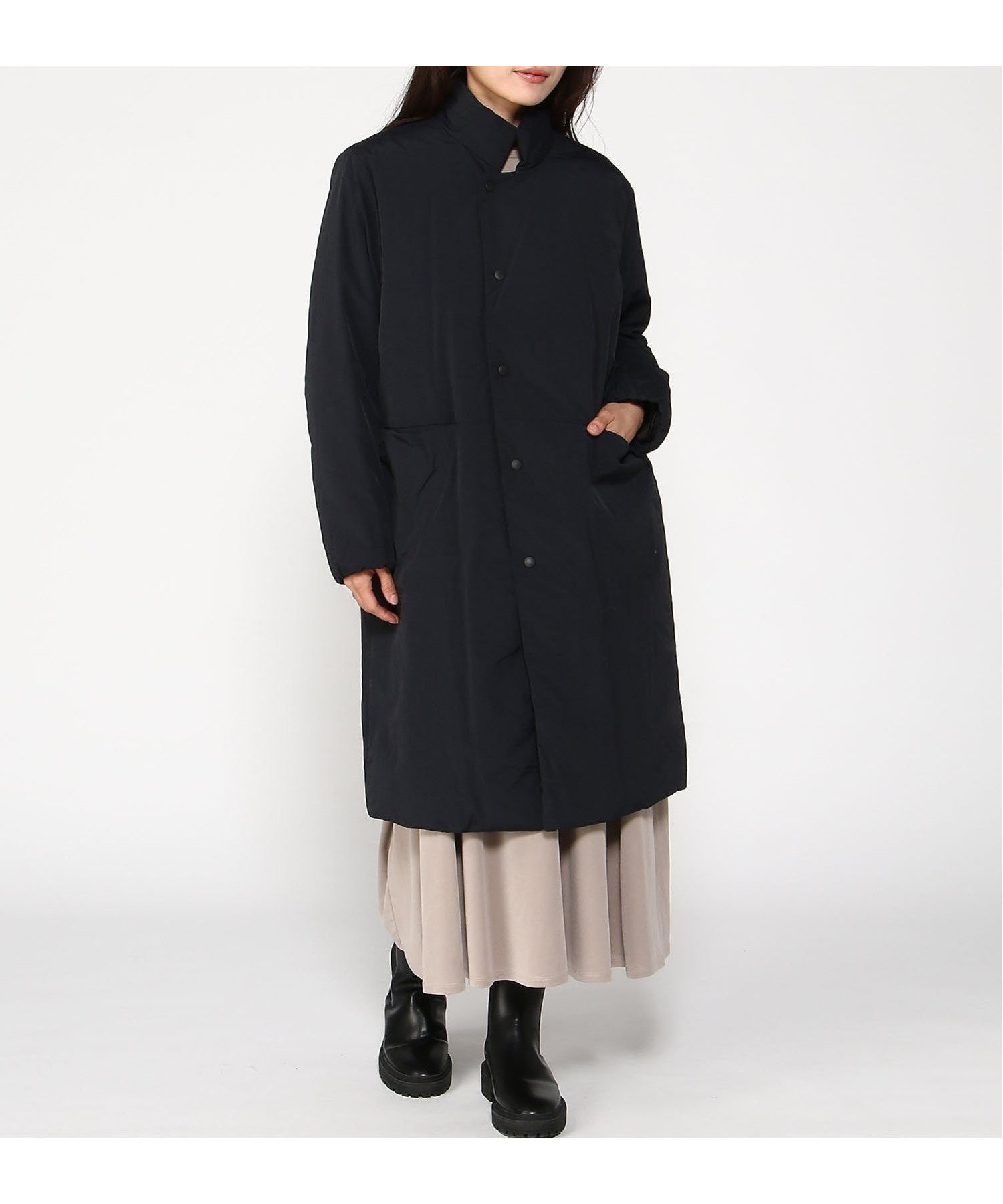 【パドカレ/pas de calais】のコート インテリア・キッズ・メンズ・レディースファッション・服の通販 founy(ファニー) 　ファッション　Fashion　レディースファッション　WOMEN　アウター　Coat Outerwear　コート　Coats　シンプル　Simple　ダウン　Down　ボトム　Bottom　エレガント 上品　Elegant　クロ|ID: prp329100004322661 ipo3291000000030117884