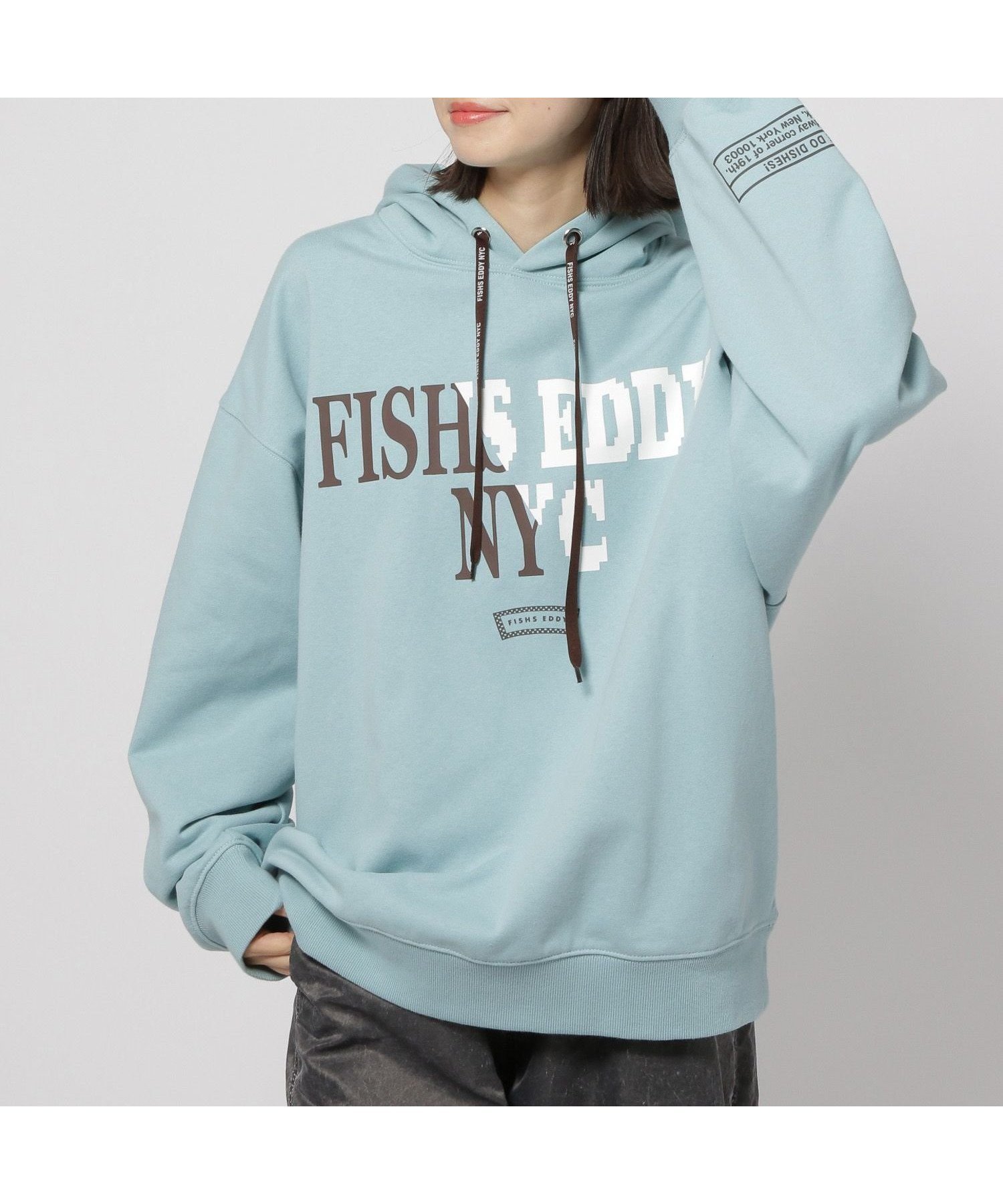 【ニコアンド/niko and】の【Fishs Eddy(フィッシュエディ)】裏起毛フーディー【UNISEX】 インテリア・キッズ・メンズ・レディースファッション・服の通販 founy(ファニー) 　ファッション　Fashion　レディースファッション　WOMEN　ユニセックス　Unisex　スウェット　Sweat　トレーナー　Trainer　ニューヨーク　New York　パーカー　Hoodie　プリント　Print　モチーフ　Motif　ライトブルー|ID: prp329100004324781 ipo3291000000030009577