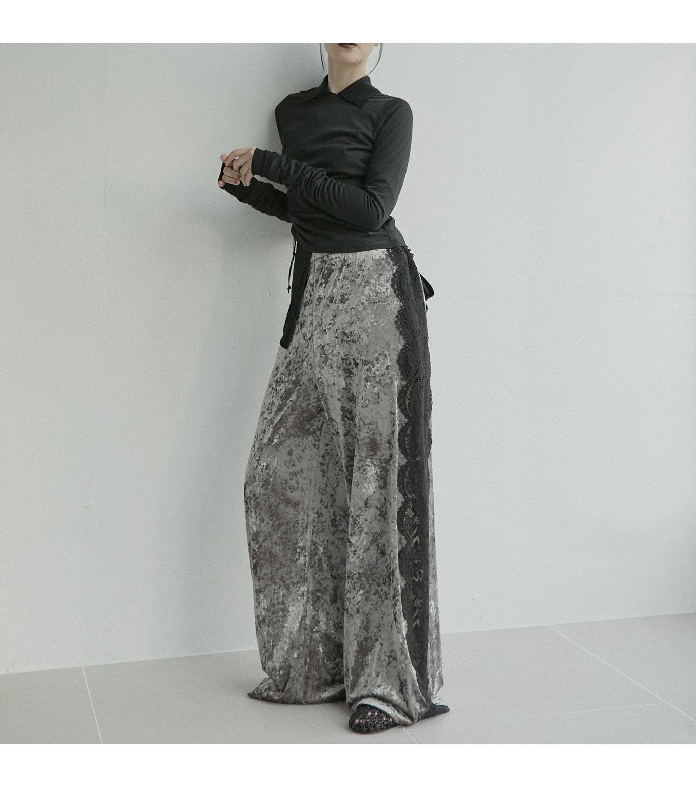 【ルシェル ブルー/LE CIEL BLEU】のサイドレースパンツ / Side Lace Pants インテリア・キッズ・メンズ・レディースファッション・服の通販 founy(ファニー) 　ファッション　Fashion　レディースファッション　WOMEN　パンツ　Pants　ベロア　Velor　レース　Race　カーキ|ID: prp329100004325010 ipo3291000000030013456