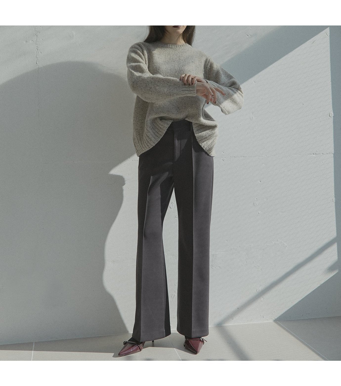 【ルシェル ブルー/LE CIEL BLEU】のジャージーフレアレッグパンツ / Jeresy Flare Leg Pants インテリア・キッズ・メンズ・レディースファッション・服の通販 founy(ファニー) 　ファッション　Fashion　レディースファッション　WOMEN　パンツ　Pants　ジャージ　Jersey　スウェット　Sweat　フレア　Flare　エレガント 上品　Elegant　チャコールグレー|ID: prp329100004325014 ipo3291000000030013473