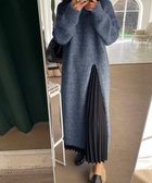 【ミニミニストア/miniministore】のニットワンピース 秋冬 ディープスリット ブルーグレー|ID: prp329100004325212 ipo3291000000030015140