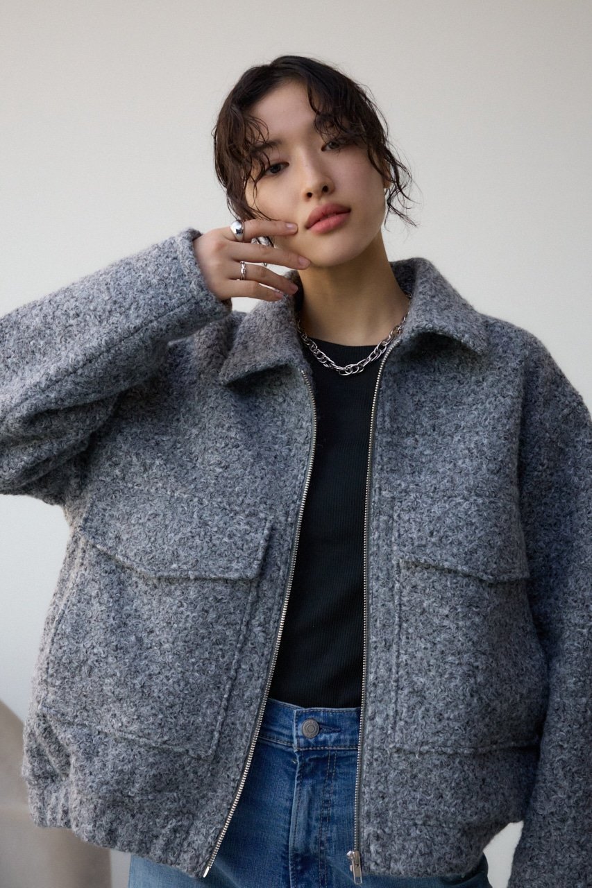 【アズール バイ マウジー/AZUL by moussy】のブークレビッグポケットコート インテリア・キッズ・メンズ・レディースファッション・服の通販 founy(ファニー) 　ファッション　Fashion　レディースファッション　WOMEN　アウター　Coat Outerwear　コート　Coats　ウォーム　Worm　ショート　Short　トレンド　Trend　フロント　Front　ボトム　Bottom　ポケット　Pocket　今季　This Season　T.GRY|ID: prp329100004326421 ipo3291000000030141508