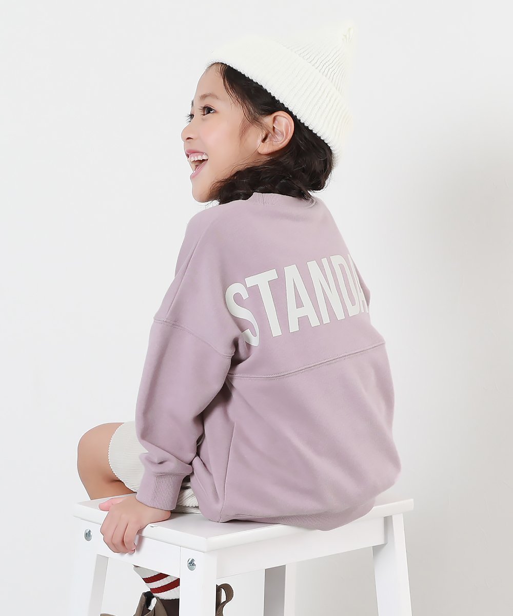 【デビロック/devirock / KIDS】のSTANDARD バックロゴ プリント スウェットトレーナー インテリア・キッズ・メンズ・レディースファッション・服の通販 founy(ファニー) 　ファッション　Fashion　キッズファッション　KIDS　キャップ　Cap　スニーカー　Sneakers　トレーナー　Trainer　人気　Popularity　プリント　Print　おすすめ　Recommend　Gラベンダー|ID: prp329100004326635 ipo3291000000030290192