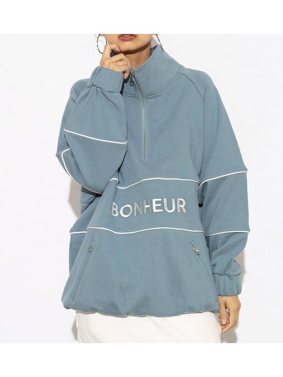 【ヴァン/Vin】のハーフジップボリュームプルオーバー 人気、トレンドファッション・服の通販 founy(ファニー) 　ファッション　Fashion　レディースファッション　WOMEN　トップス・カットソー　Tops/Tshirt　プルオーバー　Pullover　インナー　Inner　ジップ　Zip　タートルネック　Turtleneck　デニム　Denim　ロング　Long　 other-1|ID: prp329100004326829 ipo3291000000030028578