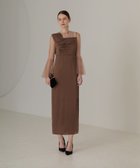 【その他のブランド/Other】のストーンフレアスリーブドットスリットIラインドレス BROWN|ID: prp329100004327024 ipo3291000000030029921