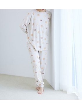 【ジェラート ピケ/gelato pique】のビスケット柄ワッフルロングパンツ 人気、トレンドファッション・服の通販 founy(ファニー) ファッション Fashion レディースファッション WOMEN パンツ Pants おすすめ Recommend ストレッチ Stretch プリント Print ロング Long ワッフル Waffle |ID:prp329100004327200