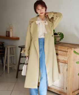 【ミスティ ウーマン/mysty woman】のスタンドカラートレンチコート 人気、トレンドファッション・服の通販 founy(ファニー) ファッション Fashion レディースファッション WOMEN アウター Coat Outerwear コート Coats トレンチコート Trench Coats おすすめ Recommend スキニー Skinny スタンド Stand スリーブ Sleeve デニム Denim フロント Front 春 Spring |ID:prp329100004327353