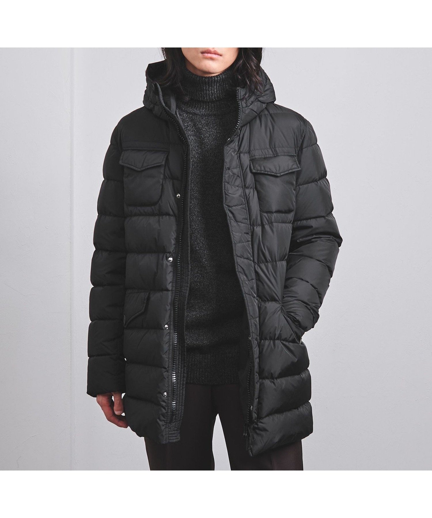 【ユナイテッドアローズ/UNITED ARROWS / MEN】のHERNO PARKA IN NYLONA CHAMONIX /ダウン ジャケット インテリア・キッズ・メンズ・レディースファッション・服の通販 founy(ファニー) 　ファッション　Fashion　メンズファッション　MEN　イタリア　Italy　カシミヤ　Cashmere　コレクション　Collection　ジャケット　Jacket　スタイリッシュ　Stylish　ダウン　Down　ドローコード　Draw Cord　フィット　Fit　フェザー　Feather　ミックス　Mix　おすすめ　Recommend　エレガント 上品　Elegant　BLACK|ID: prp329100004327525 ipo3291000000030266085