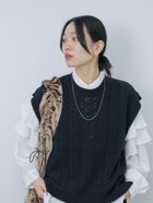 【サマンサモスモス/Samansa Mos2】のウール混ケーブルニットベスト 人気、トレンドファッション・服の通販 founy(ファニー) ファッション Fashion レディースファッション WOMEN アウター Coat Outerwear トップス・カットソー Tops/Tshirt ニット Knit Tops ベスト/ジレ Gilets/Vests スリット Slit ハイネック High Neck ベスト Vest 透かし Watermark thumbnail ネイビー|ID: prp329100004327752 ipo3291000000030275287