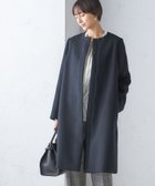 【シップス フォー ウィメン/SHIPS】のS140 シャルム ビーバー ノーカラー ロング コート ブラック|ID: prp329100004329539 ipo3291000000030052329